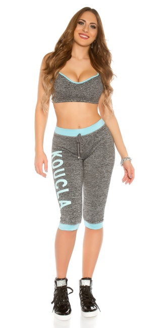 Trendy workout-sport outfit turkoois-kleurig